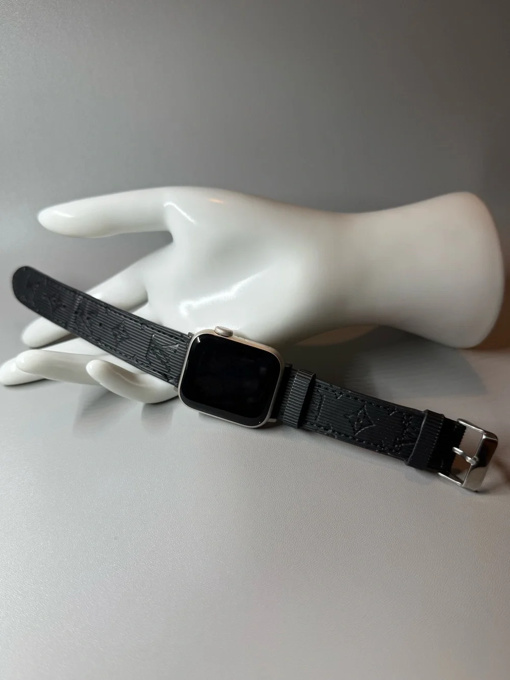Smartwatch with Black Embossed Strap (Not LV)